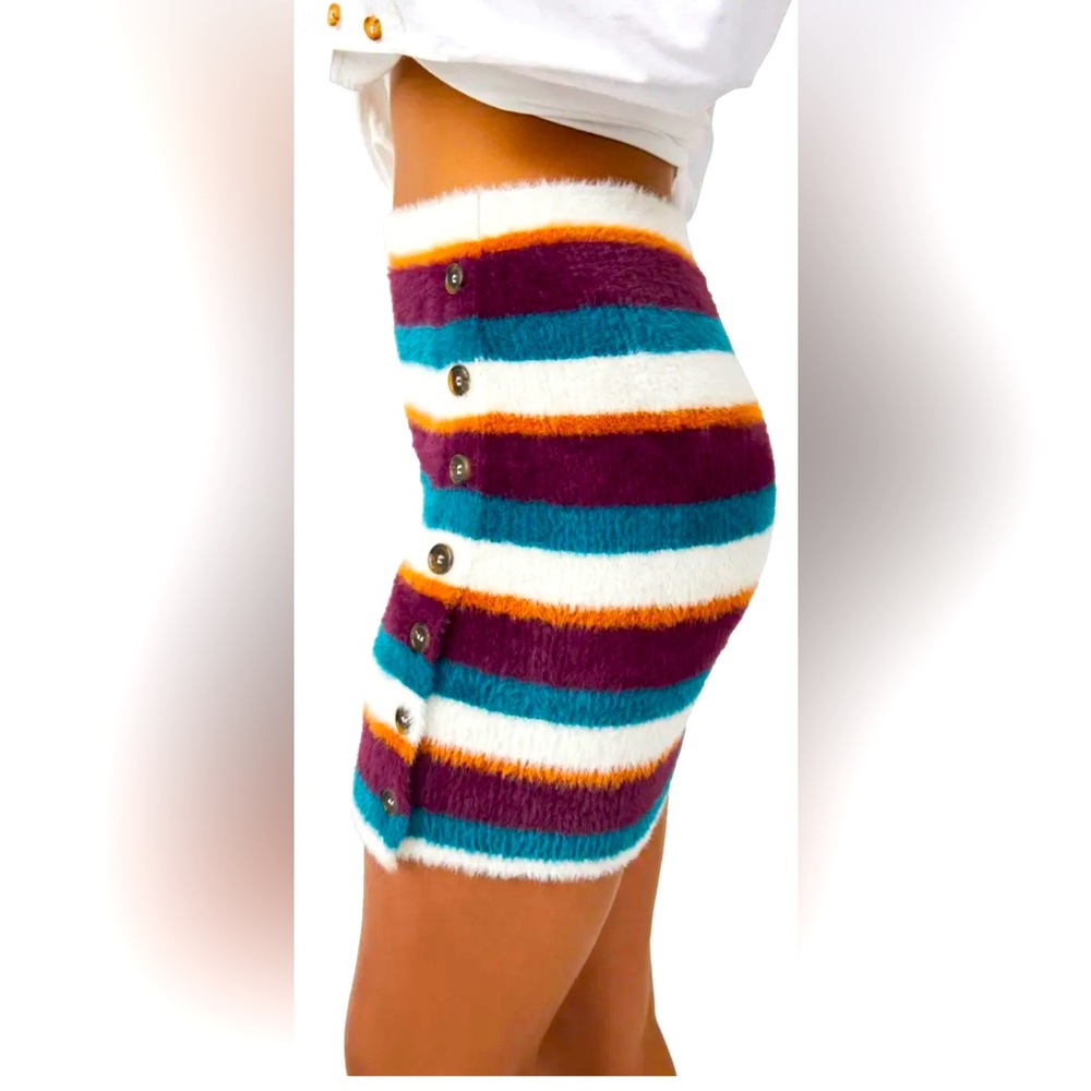 NWT Free People Ciara Sweater Miniskirt in Color: Fig Jam Combo
